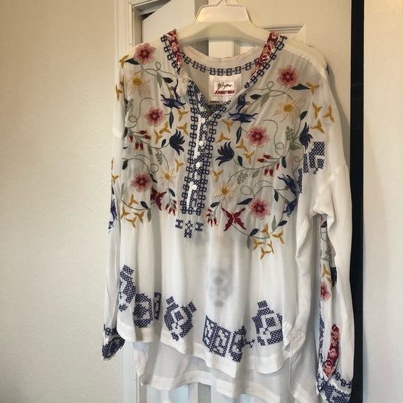 JOHNNY WAS MARIPOSA SILK BLOUSE - Picture 3 of 3